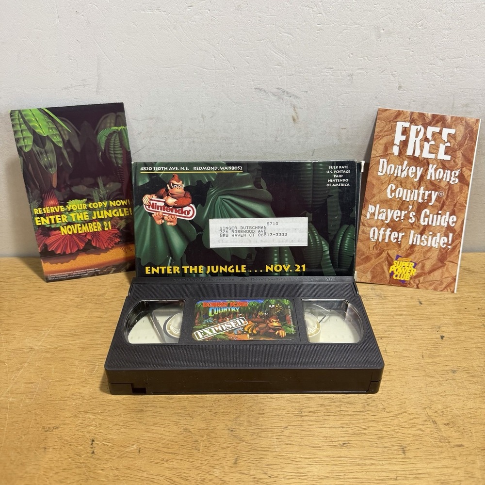 Nintendo Donkey Kong Country Exposed Enter The Jungle Promo VHS 1994 W/ Papers